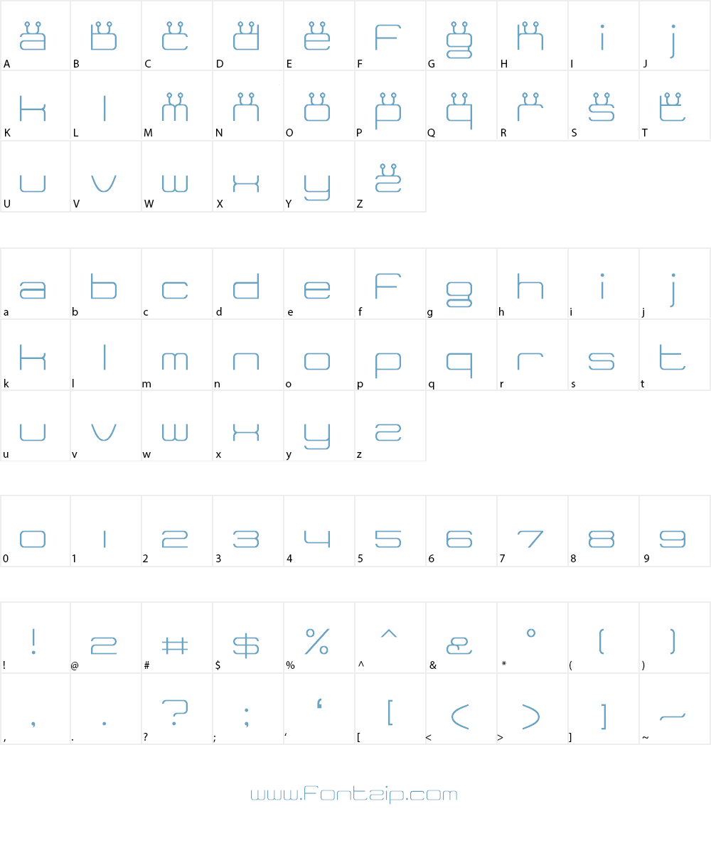 Tidy Curve TV Font Character